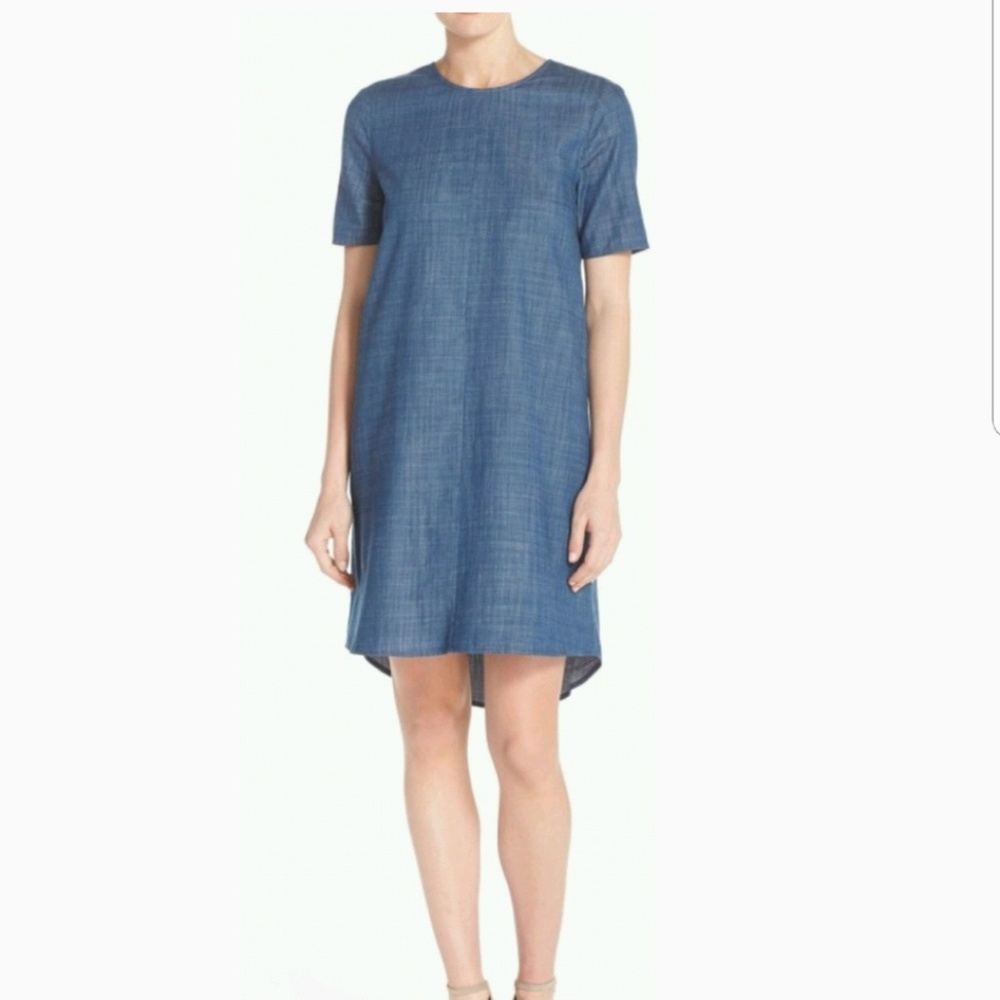 NWOT. CHANDLER HENRY SS Dk Wash Chambray Dress!